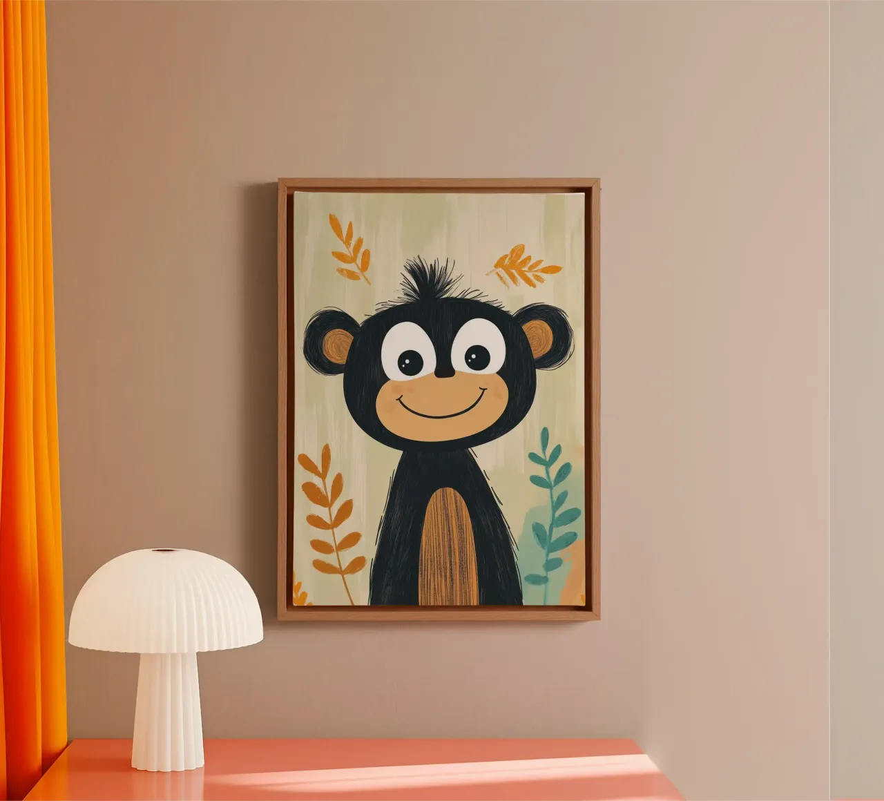 Illustrazione di una scimmia sorridente tela da ORION