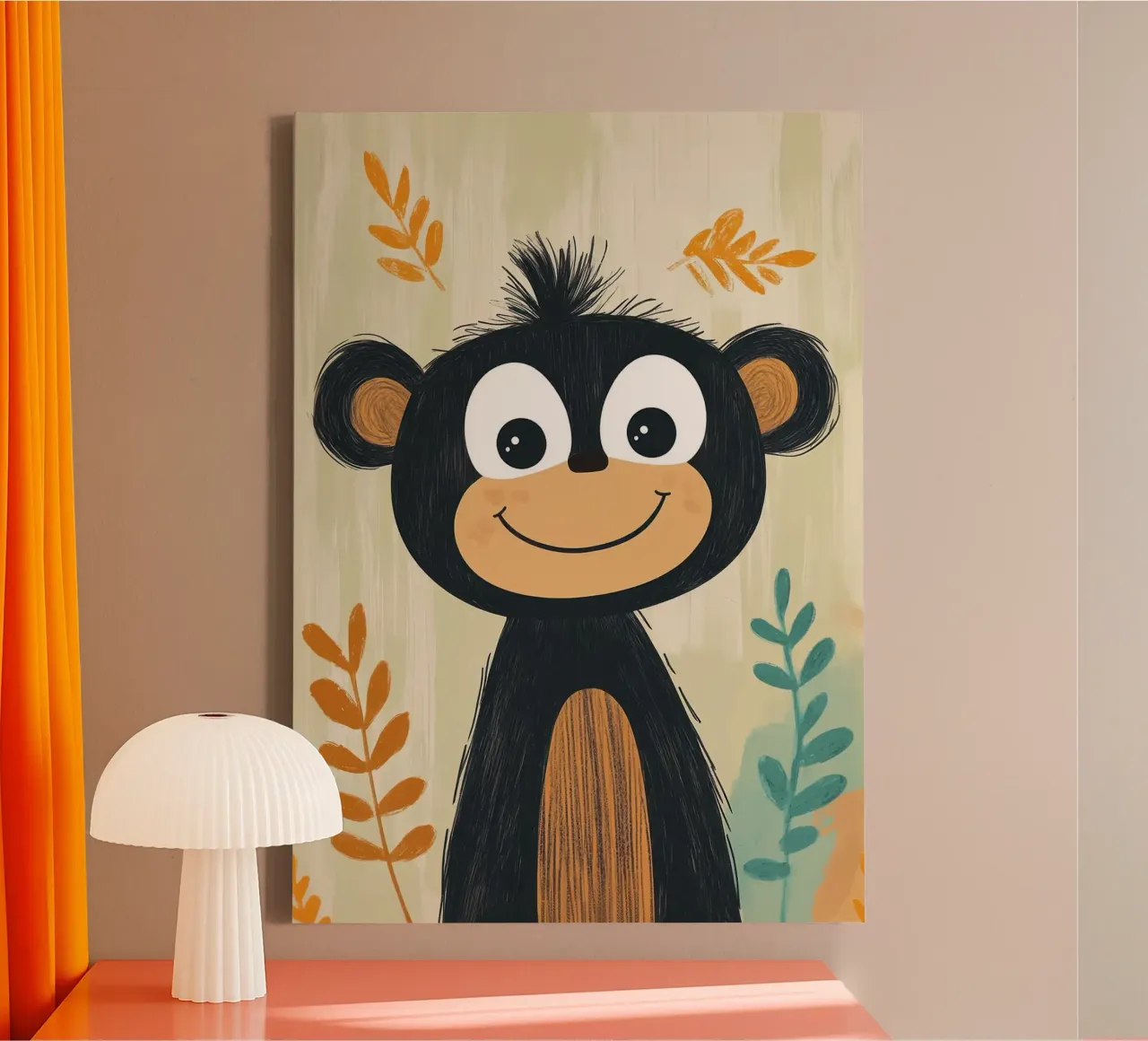 Illustrazione di una scimmia sorridente tela da ORION