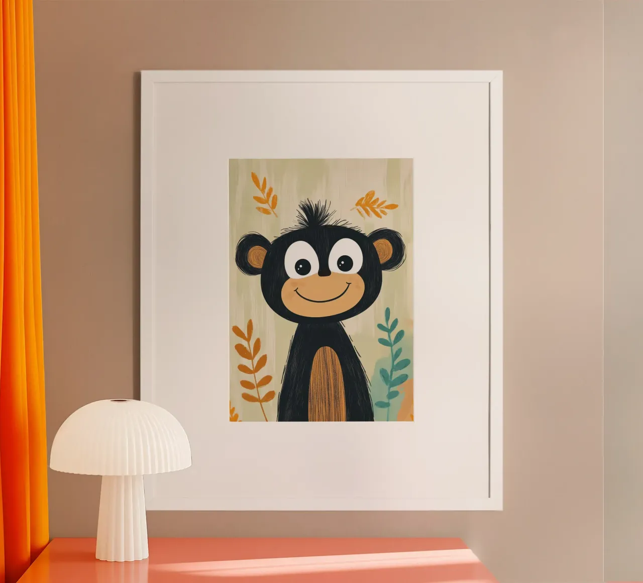 Smiling Monkey Illustration Poster von ORION