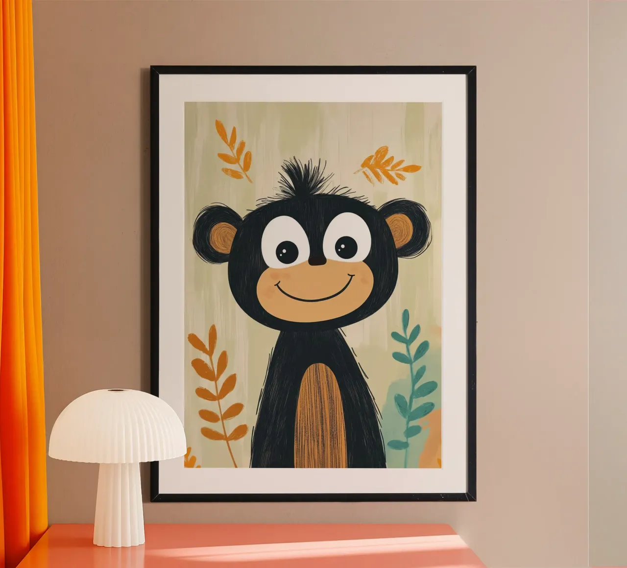 Smiling Monkey Illustration Poster von ORION