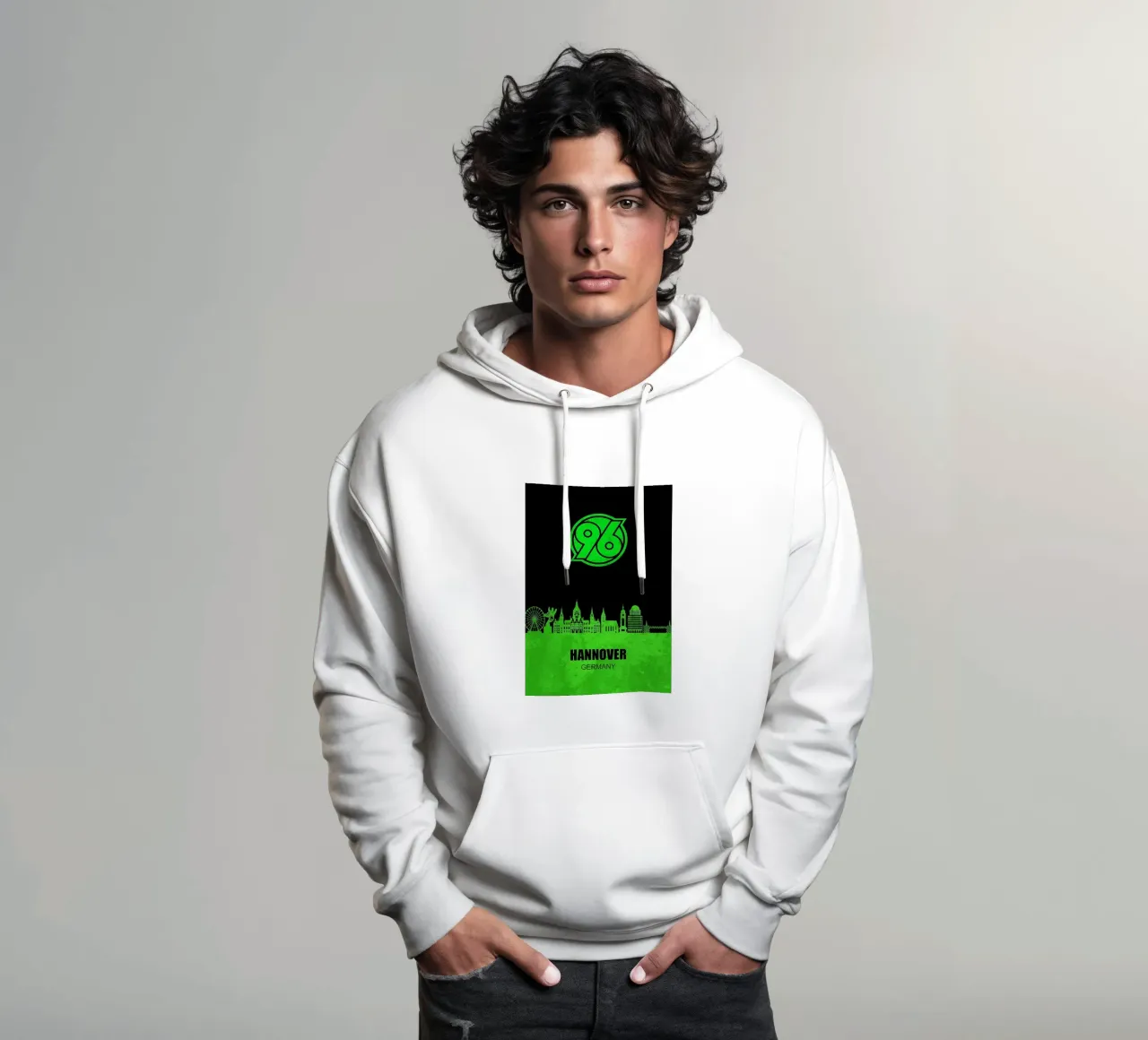 Skyline della città di Hannover 96 felpa con cappuccio da kakaka