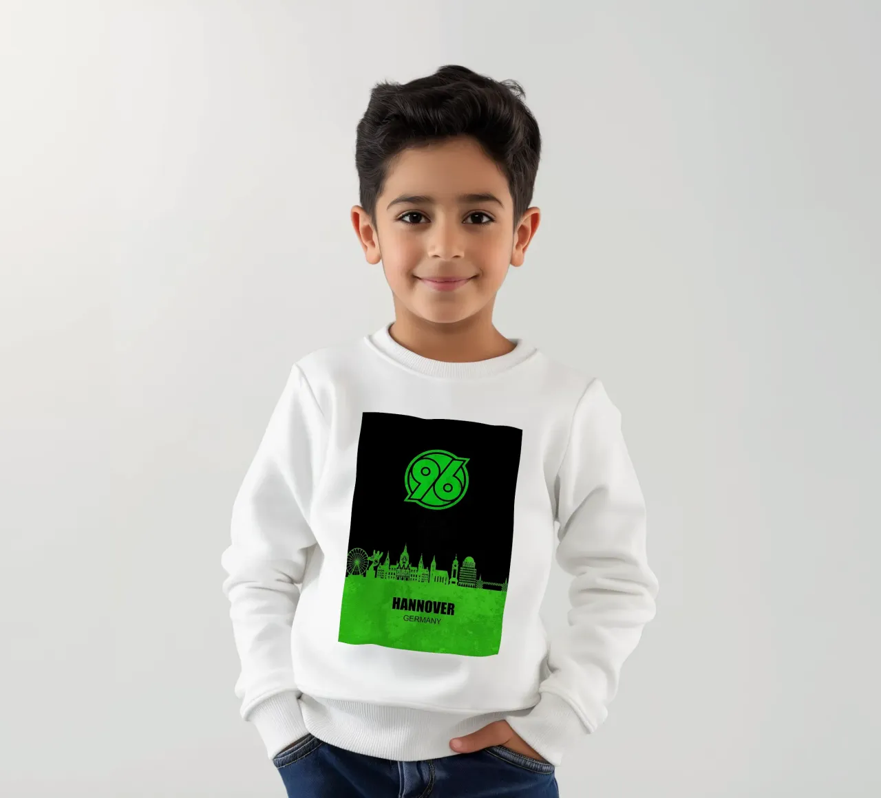 Skyline della città di Hannover 96 felpa bambino da kakaka