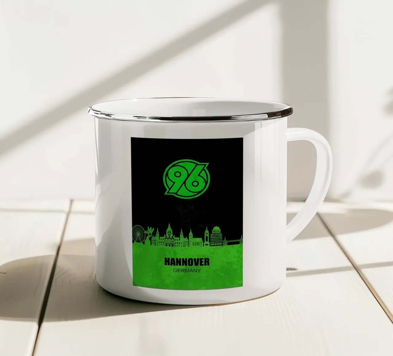 Skyline della città di Hannover 96 tazza in smalto da kakaka