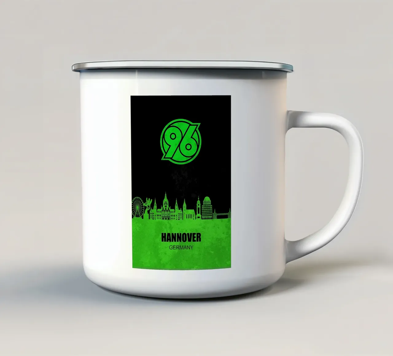 Skyline della città di Hannover 96 tazza in smalto da kakaka
