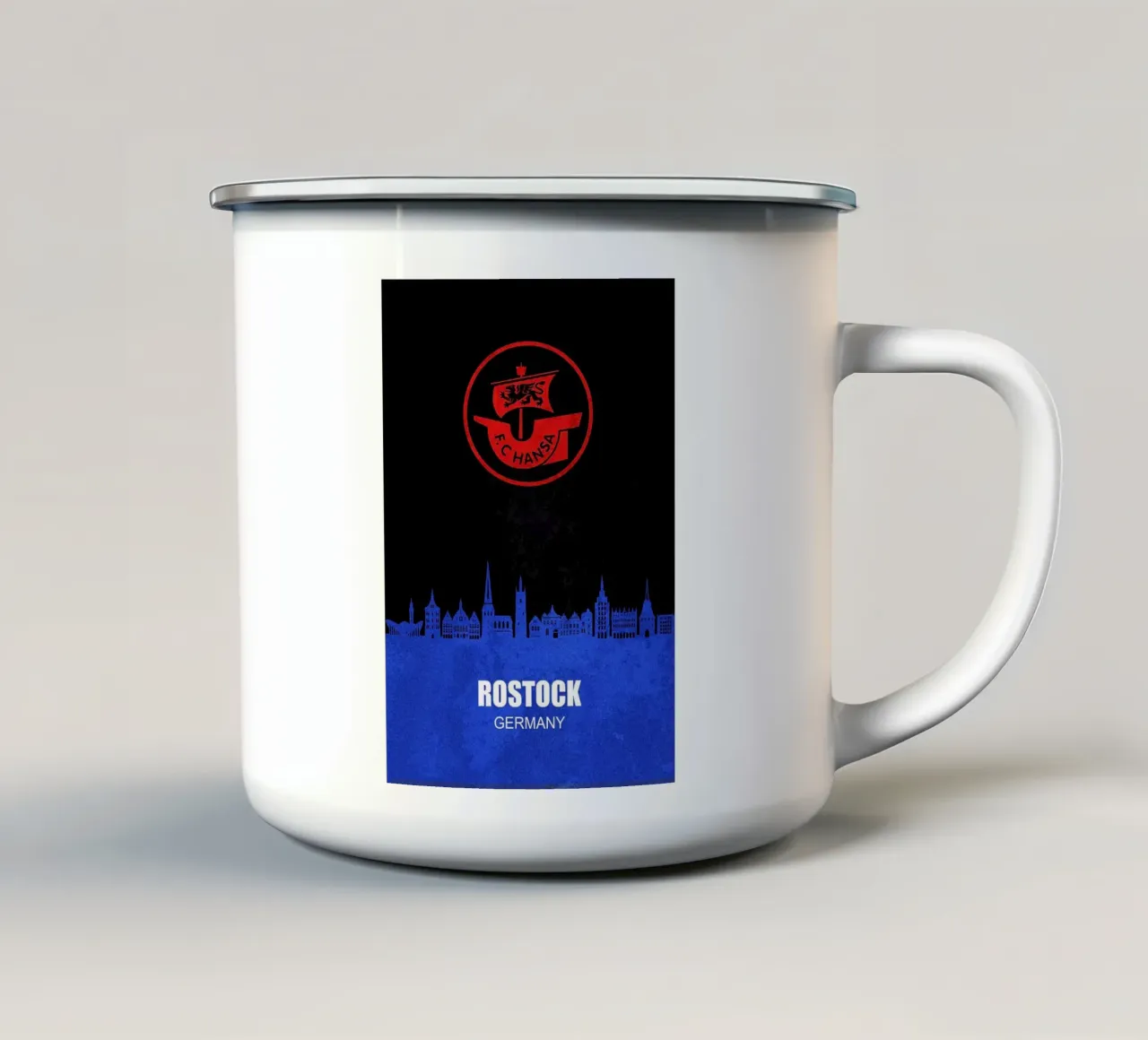 L'orizzonte di Hansa Rostock tazza in smalto da kakaka