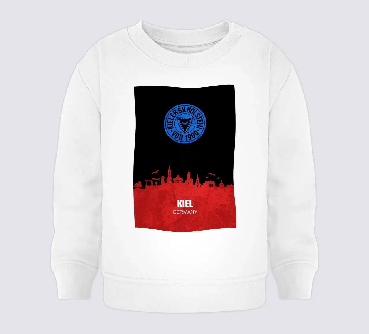 Holstein Kiel - Skyline della città felpa neonato da kakaka