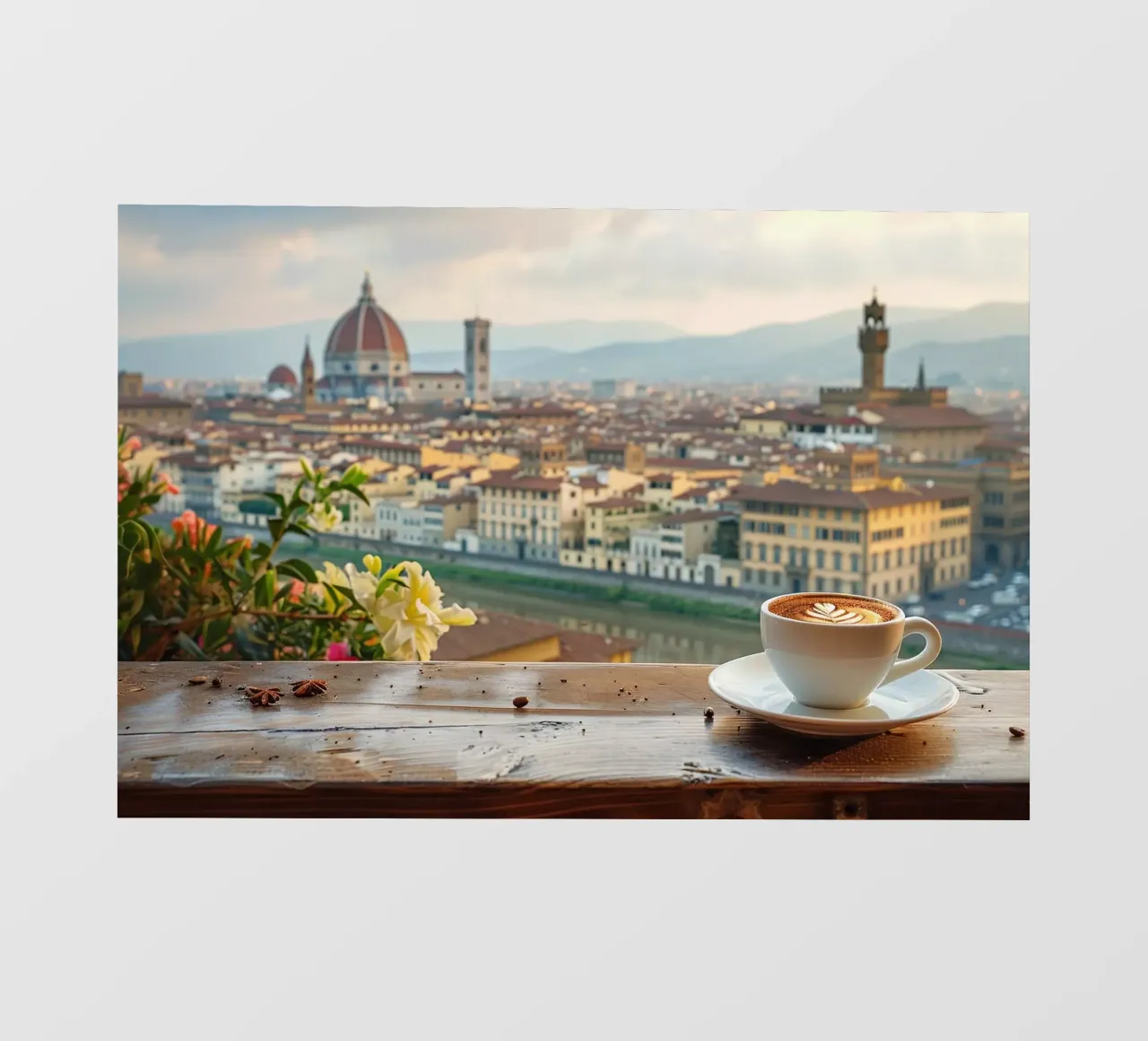 Caffè a Firenze telo in pvc da M-Ulrich-Digital Art
