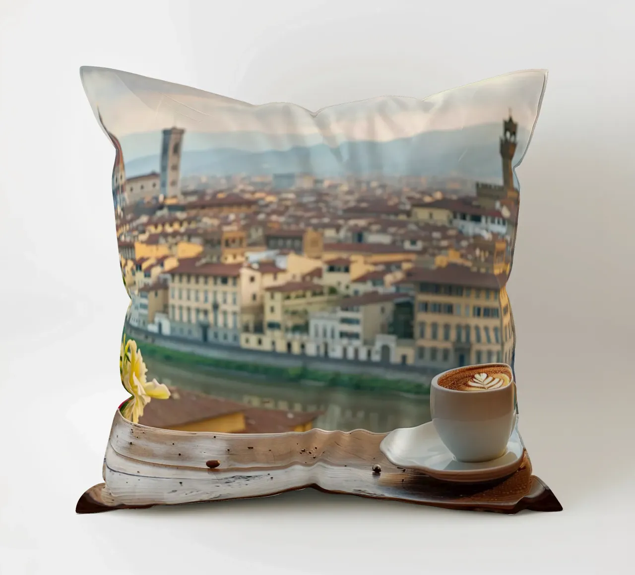 Caffè a Firenze cuscino da M-Ulrich-Digital Art