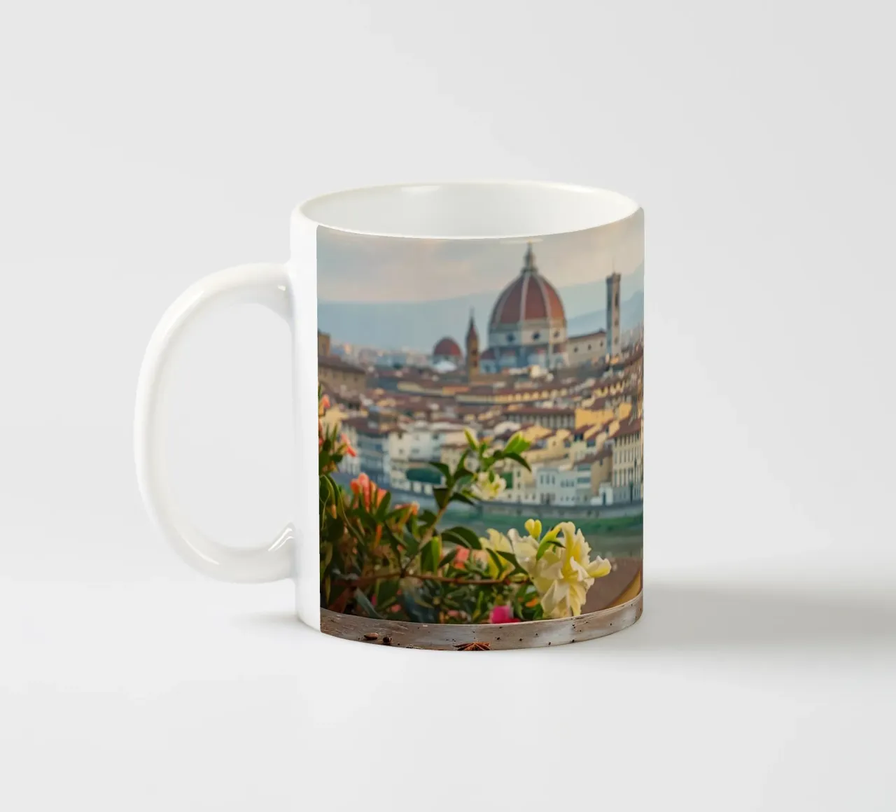 Coffee in Florence ceramic mug by M-Ulrich-Digital Art