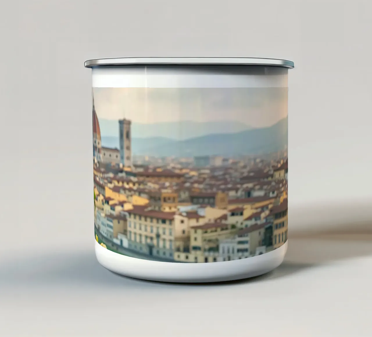 Coffee in Florence enamel mug by M-Ulrich-Digital Art