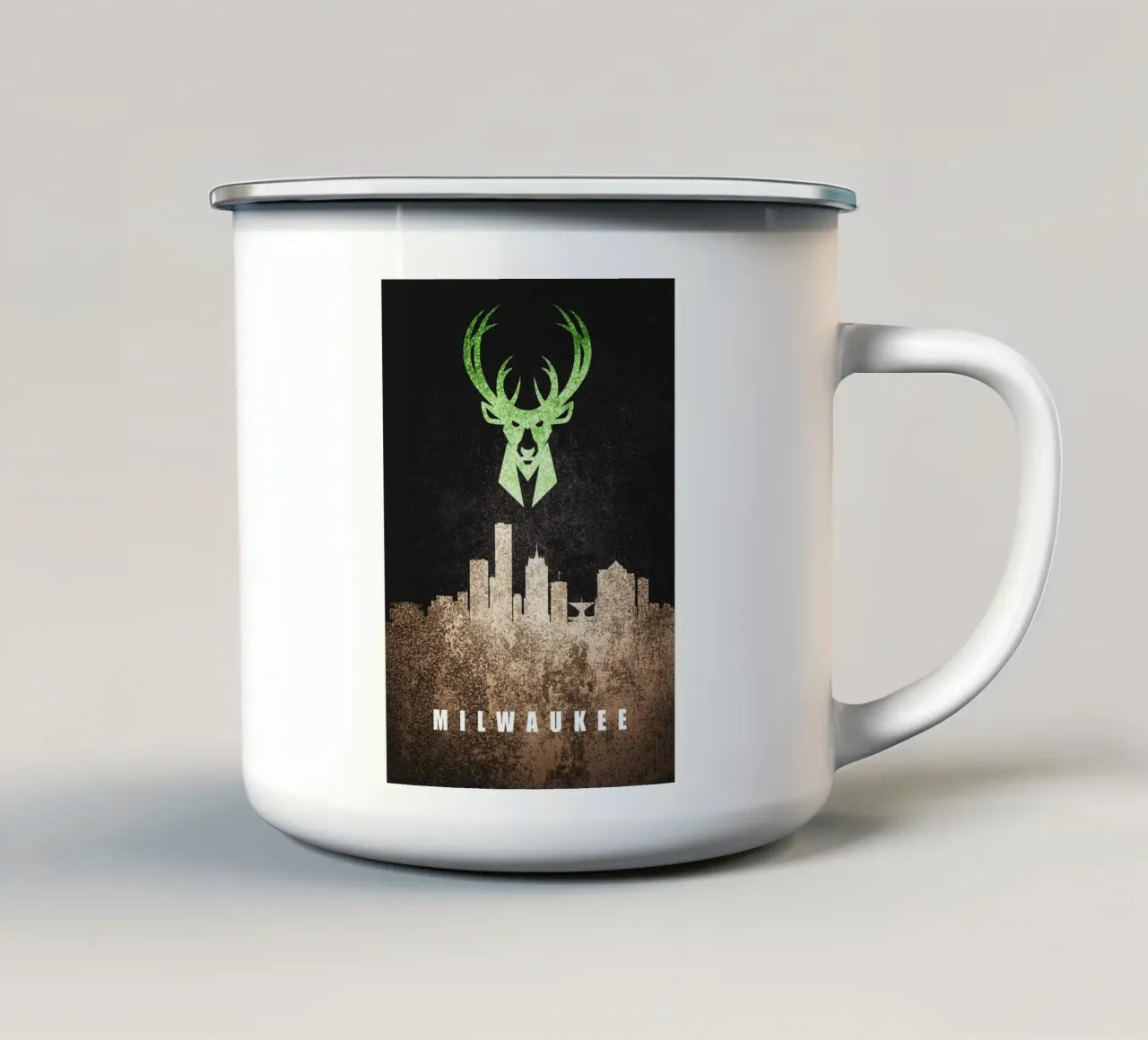 Skyline della città di Milwaukee tazza in smalto da kakaka