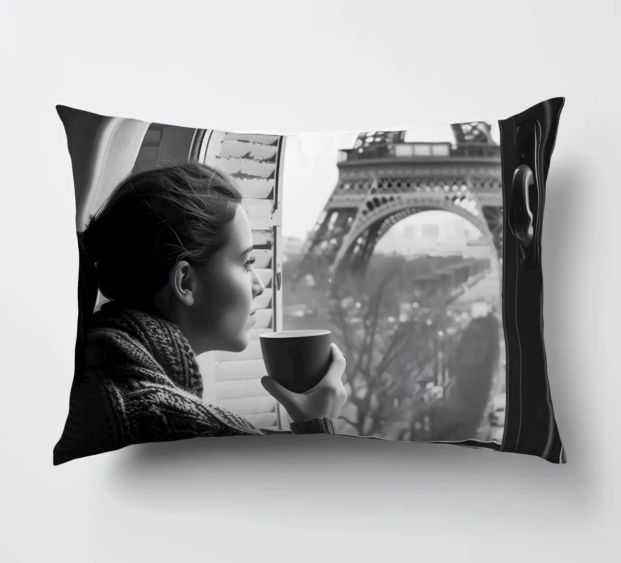 Kaffeepause a Parigi cuscino da M-Ulrich-Digital Art