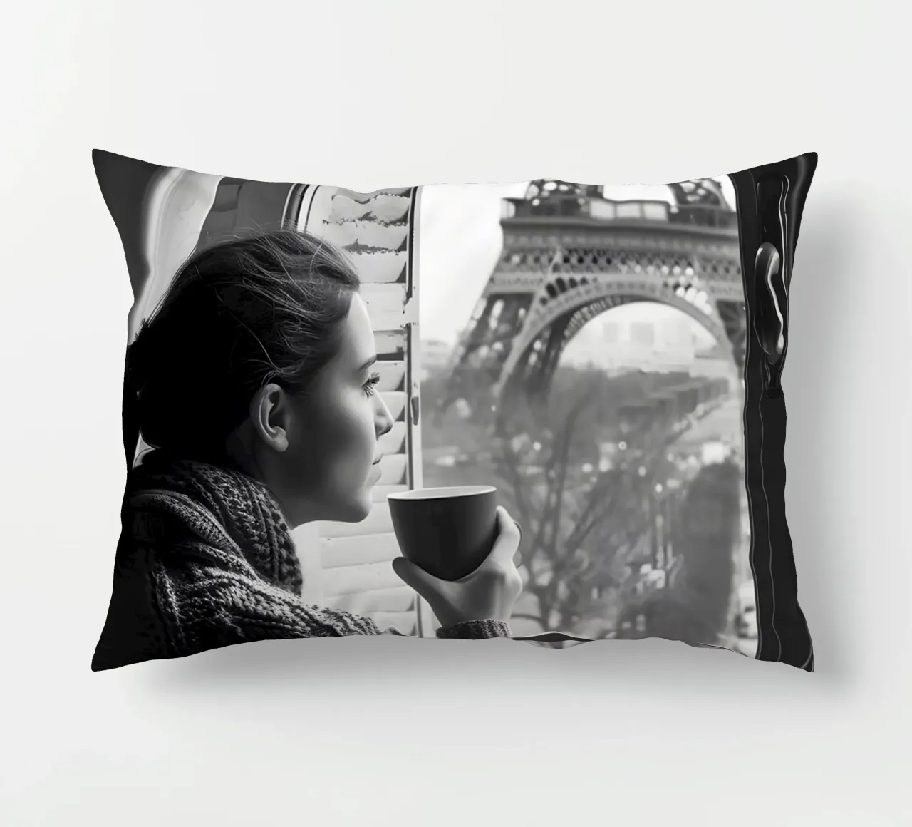 Kaffeepause a Parigi cuscino da M-Ulrich-Digital Art