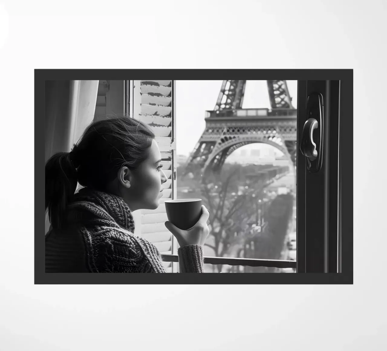 Kaffeepause en París felpudo de M-Ulrich-Digital Art