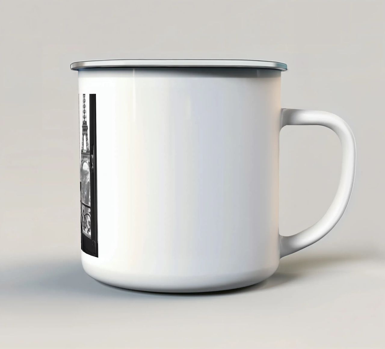 Kaffeepause a Parigi tazza in smalto da M-Ulrich-Digital Art