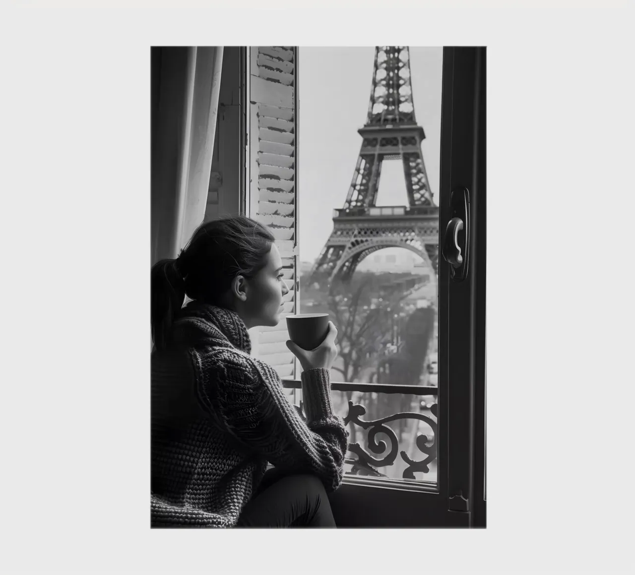 Kaffeepause in Paris notebook by M-Ulrich-Digital Art
