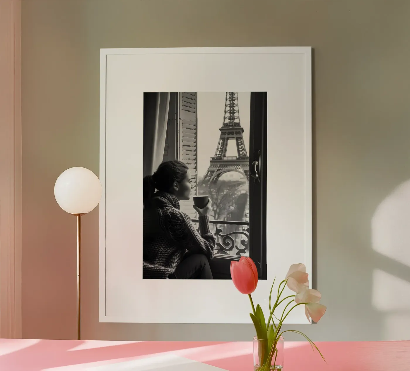 Kaffeepause a Parigi poster da M-Ulrich-Digital Art