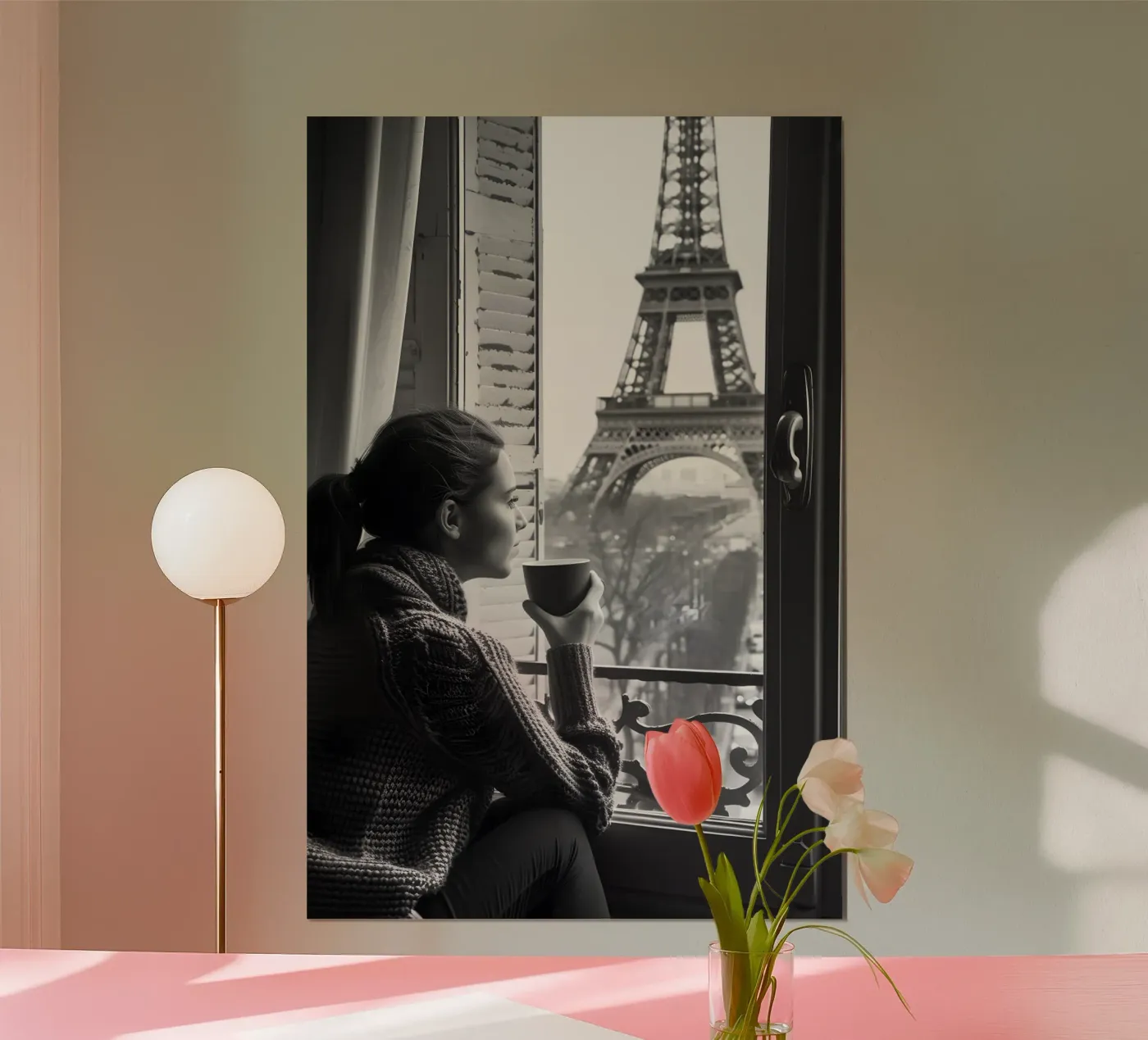 Kaffeepause a Parigi poster da M-Ulrich-Digital Art