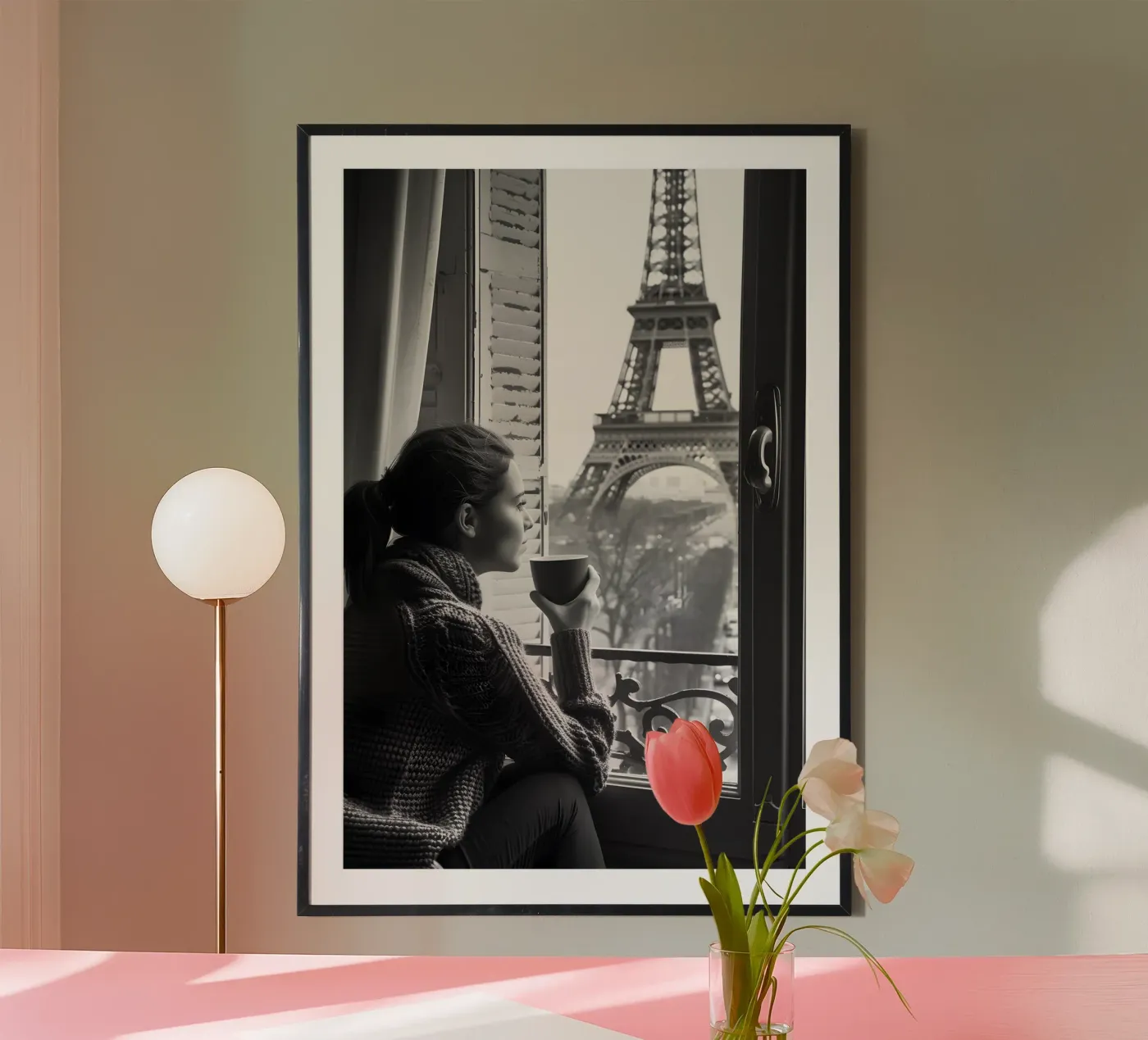 Kaffeepause a Parigi poster da M-Ulrich-Digital Art