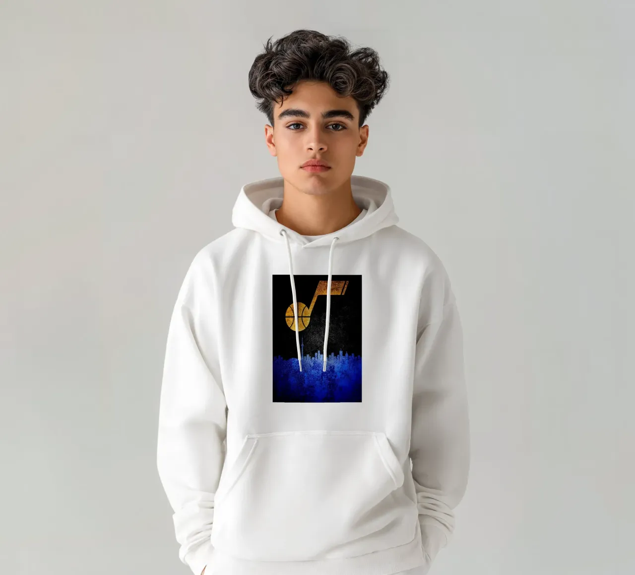 Skyline della città degli Utah Jazz felpa con cappuccio da kakaka