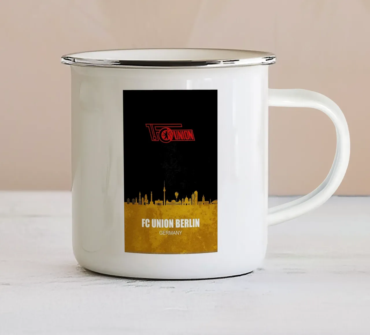 Skyline della città di Union Berlin tazza in smalto da kakaka