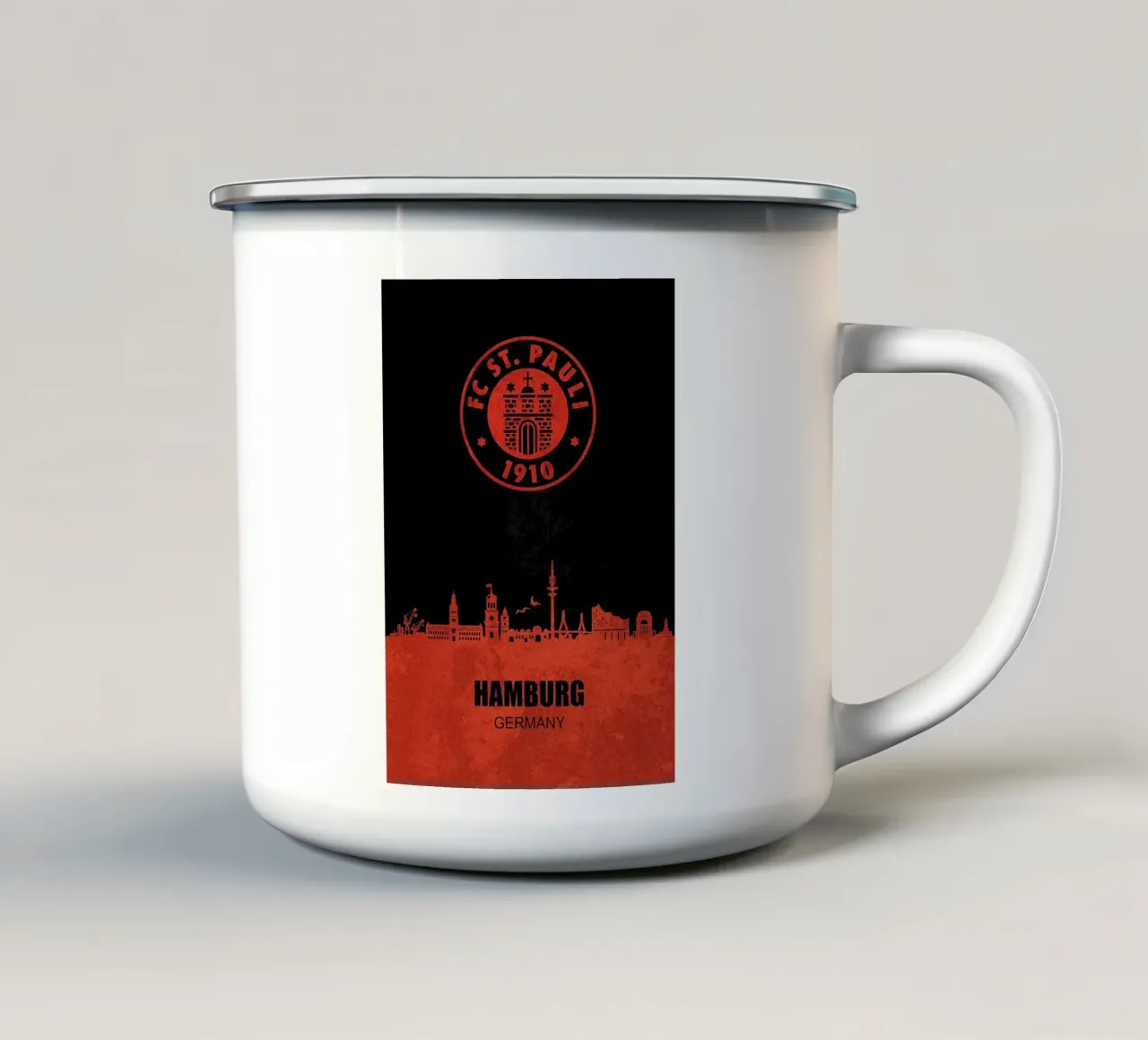 Skyline della città di St Pauli tazza in smalto da kakaka