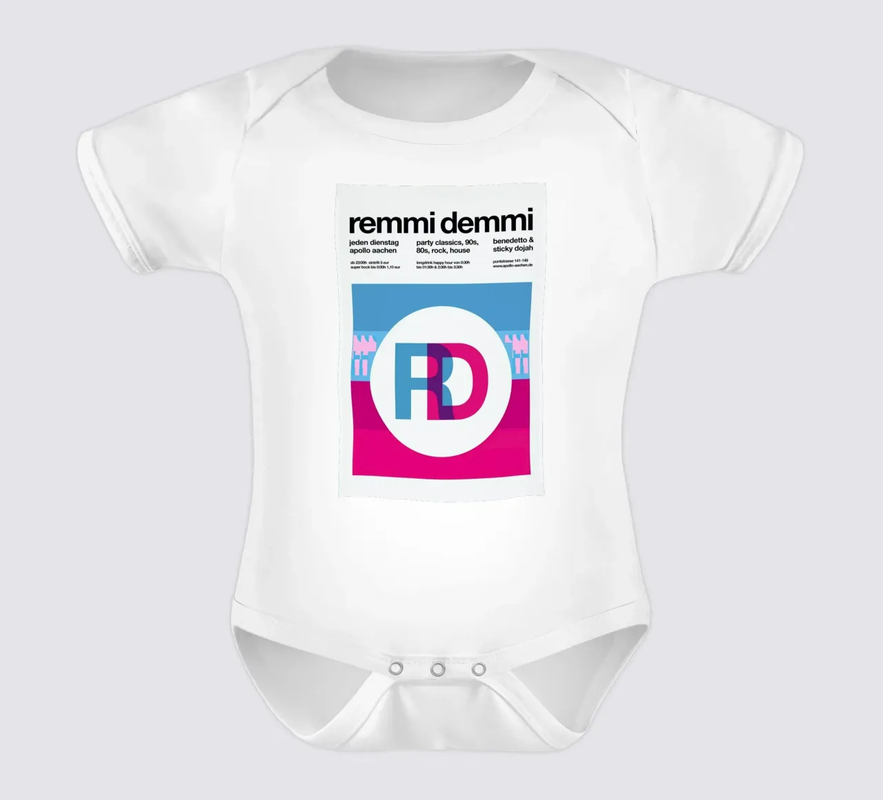 Remmi Demmi Party body neonato maniche corte da Stephan Kochs