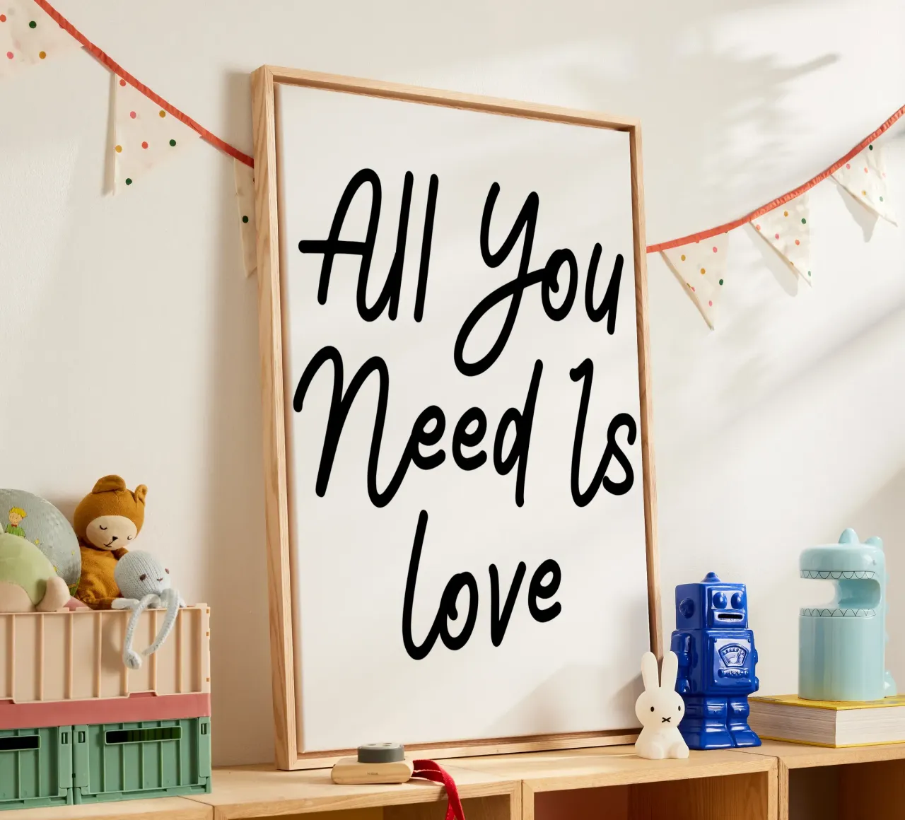 Tutto ciò che serve è l'amore tela con Cornice a cassetta da Shark Printables
