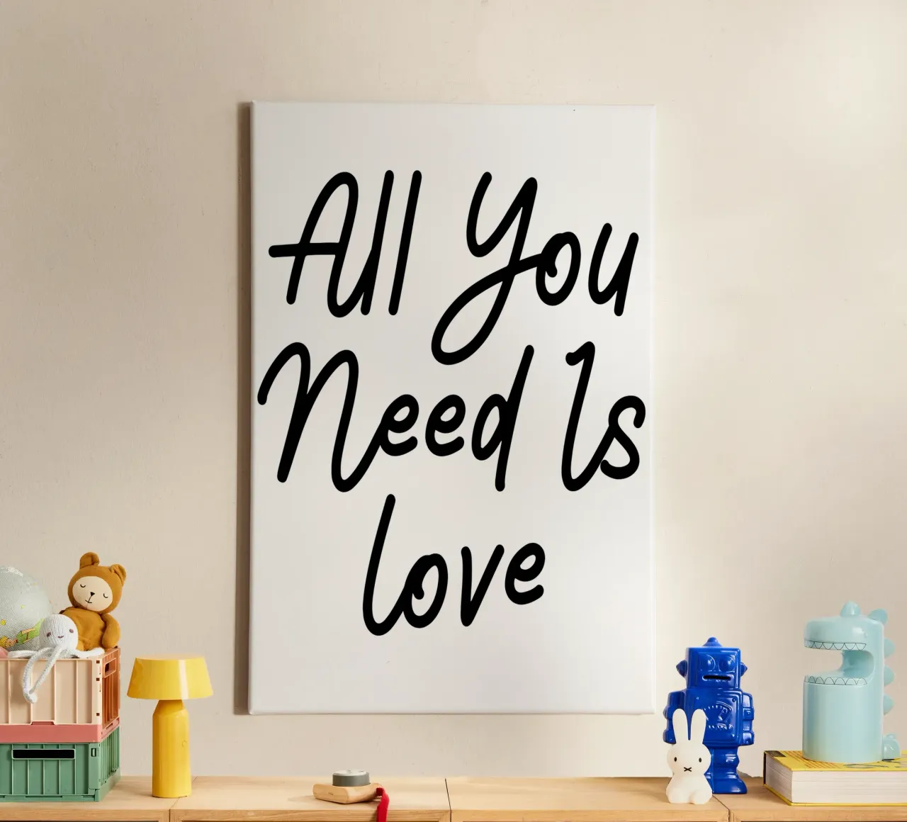 Tutto ciò che serve è l'amore tela con Cornice a cassetta da Shark Printables