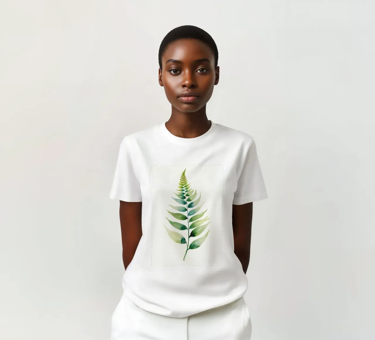 Quadro digitale minimalista di foglie di felce t-shirt da Bloom And Brush