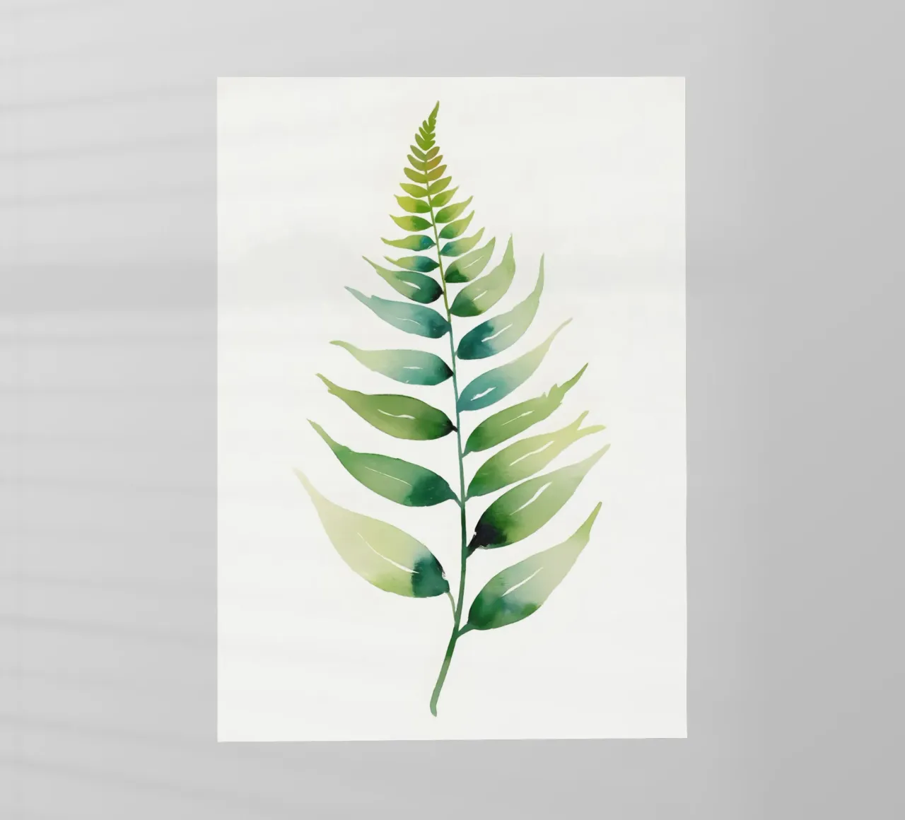 Quadro digitale minimalista di foglie di felce pellicola backlit da Bloom And Brush