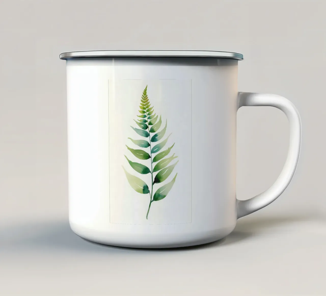 Quadro digitale minimalista di foglie di felce tazza in smalto da Bloom And Brush