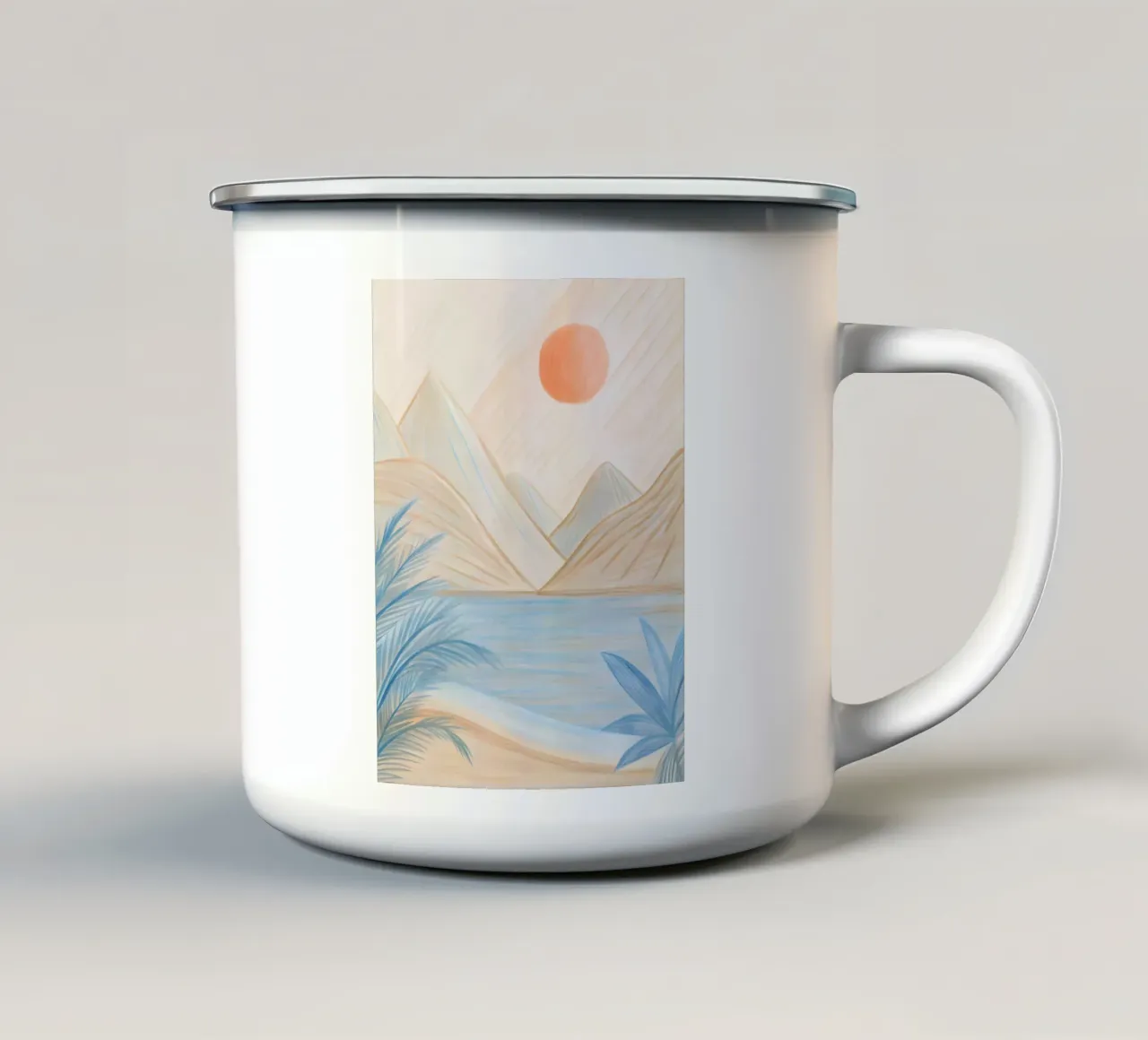 Kust Zonsondergang Serenity emaille mok van Artistic-shop