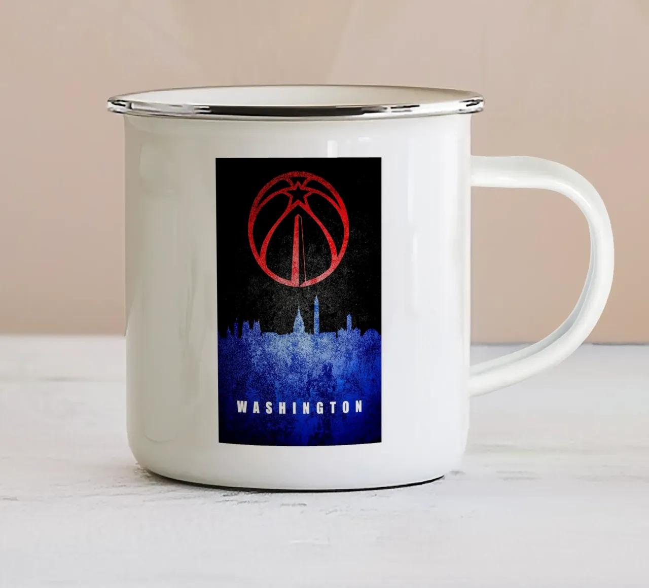 Skyline della città di Washington tazza in smalto da kakaka