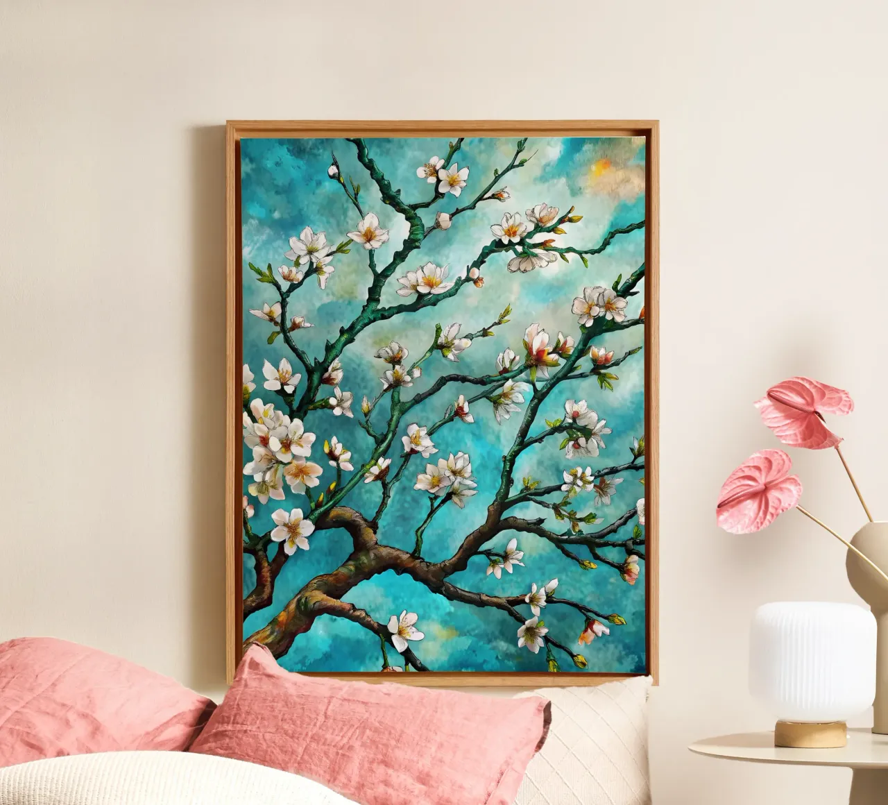 Sogni in fiore tela con Cornice a cassetta da Artistic-shop