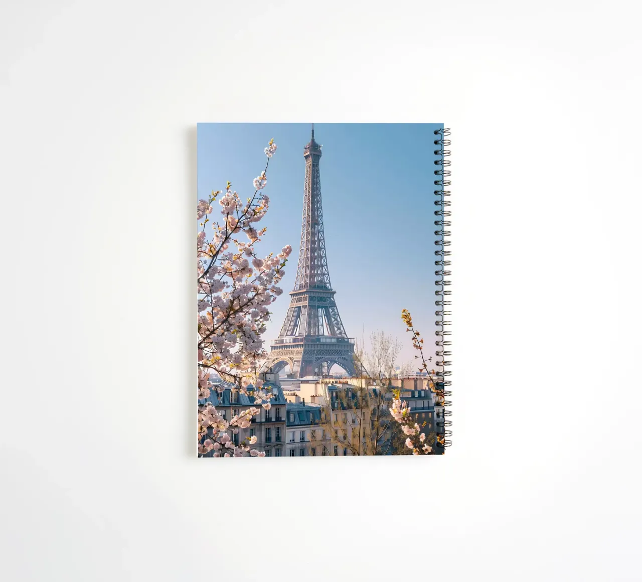 Spring in Paris spiral notebook by M-Ulrich-Digital Art