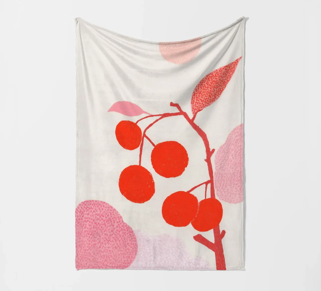 Kirschen Musterspiel Fleecedecke von Carinaprint