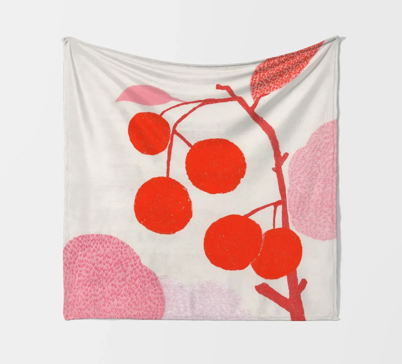 Kirschen Musterspiel Fleecedecke von Carinaprint