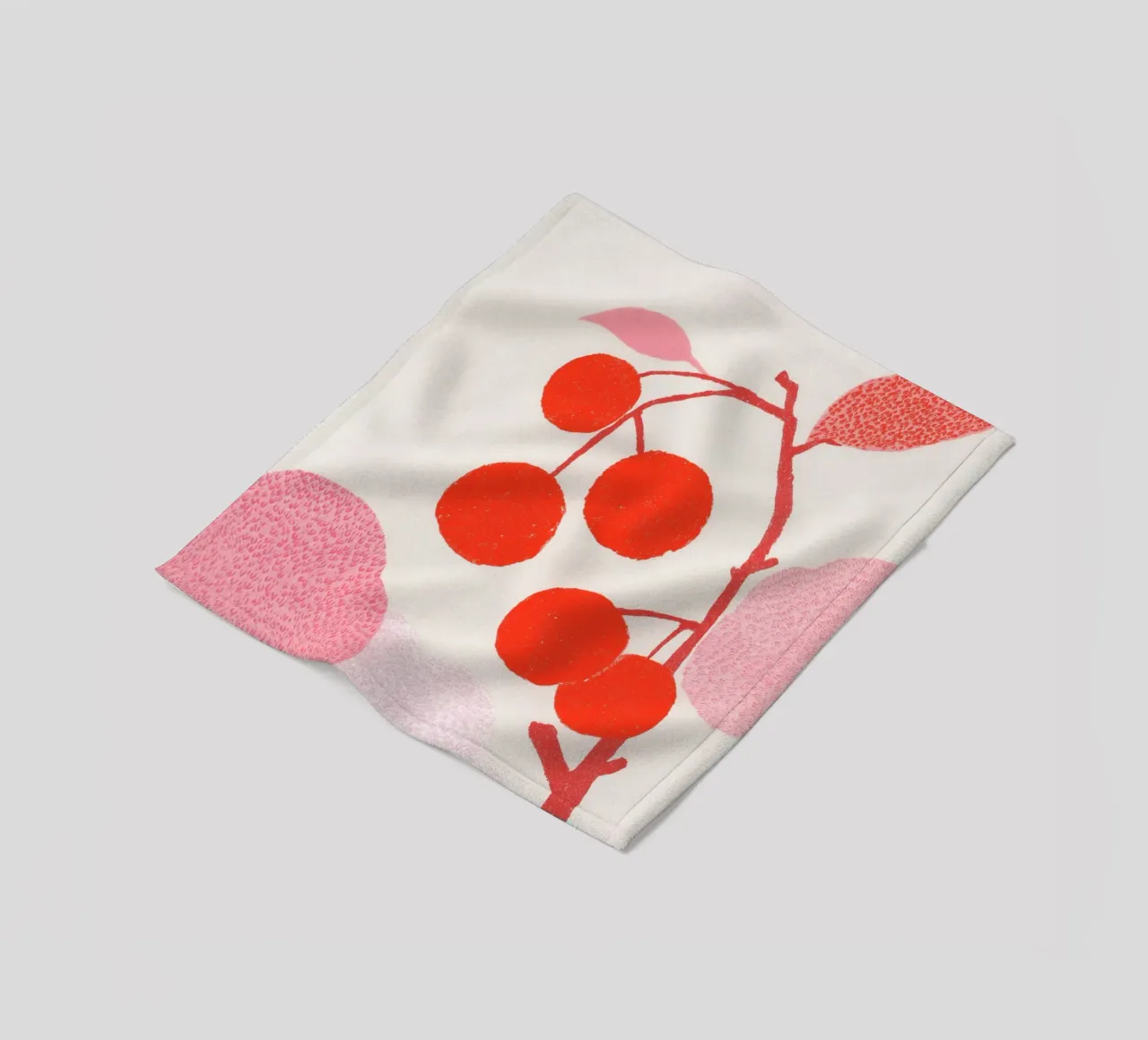 Kirschen Musterspiel Fleecedecke von Carinaprint