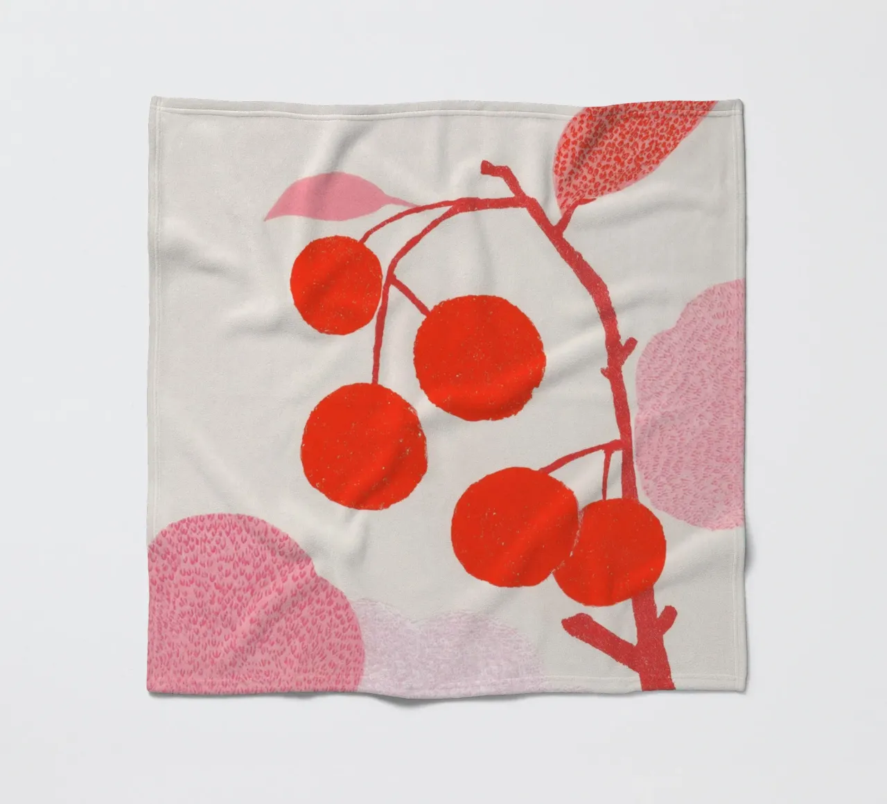 Kirschen Musterspiel Fleecedecke von Carinaprint