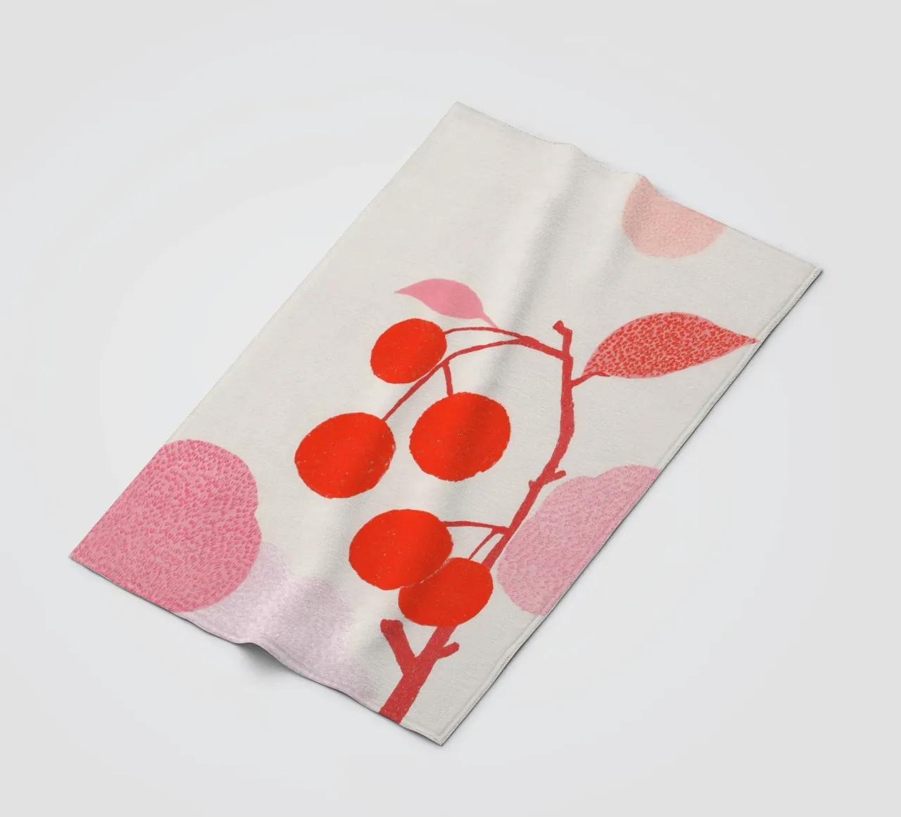 Gioco del modello delle ciliegie coperta in pile da Carinaprint