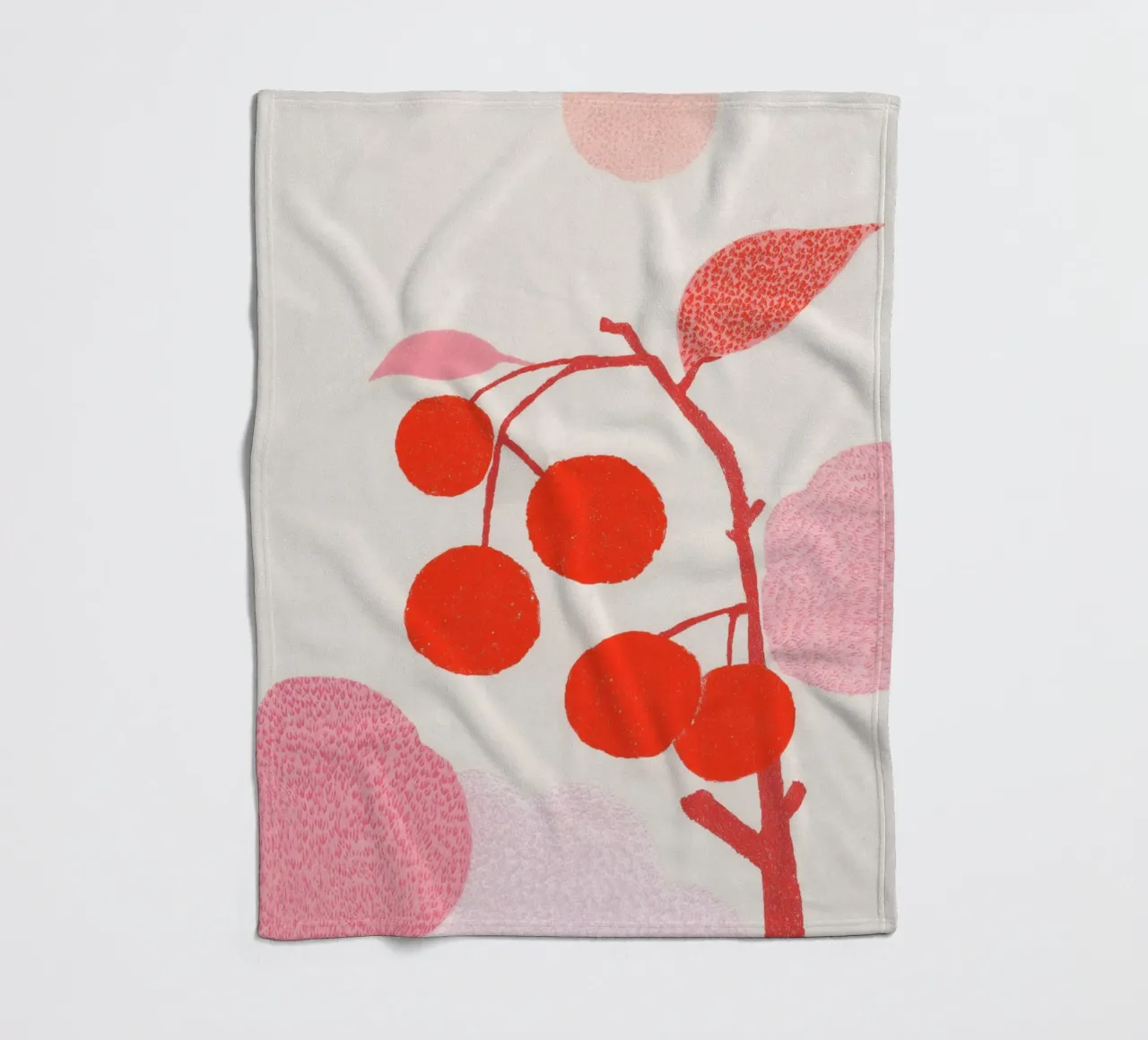 Kirschen Musterspiel Fleecedecke von Carinaprint