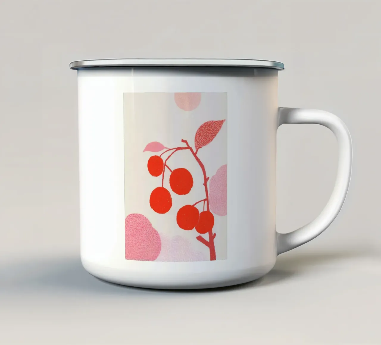 Gioco del modello delle ciliegie tazza in smalto da Carinaprint
