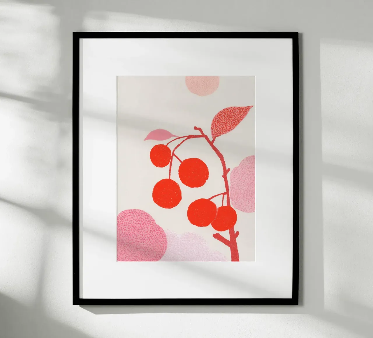 Cherries pattern game poster by Carinaprint