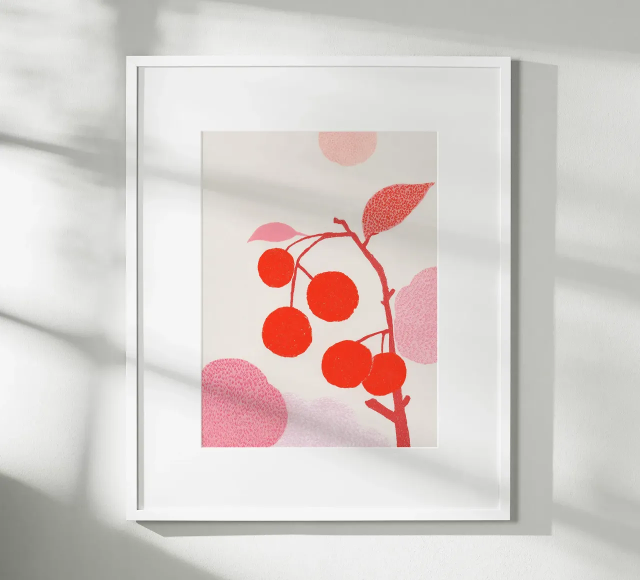Cherries pattern game poster by Carinaprint
