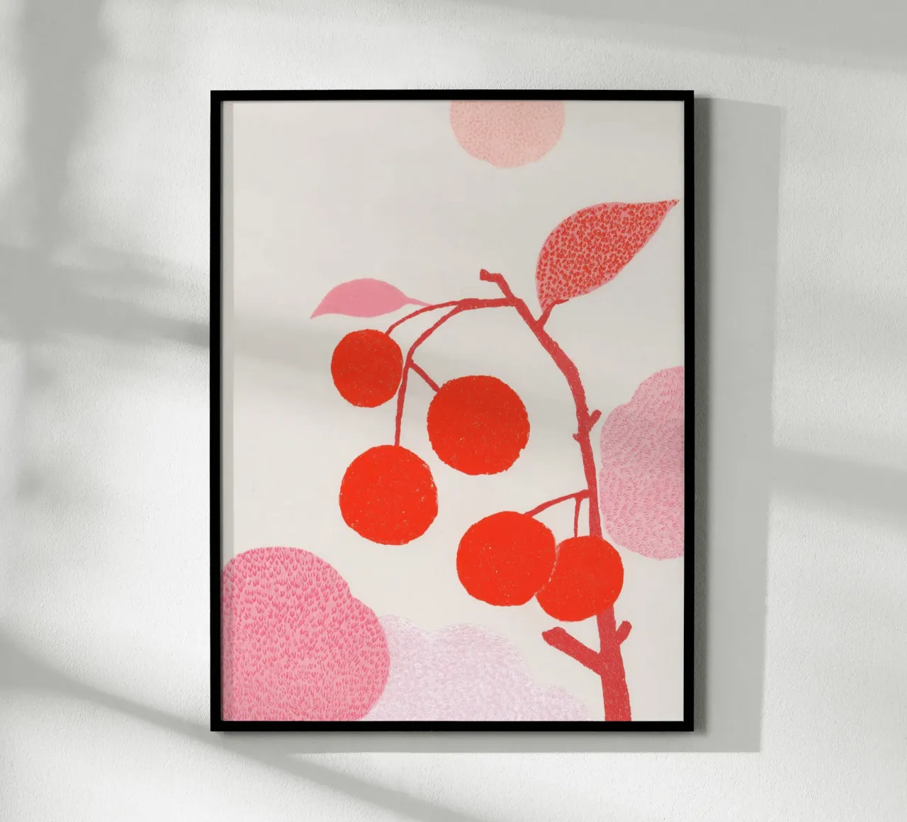 Cherries pattern game poster by Carinaprint