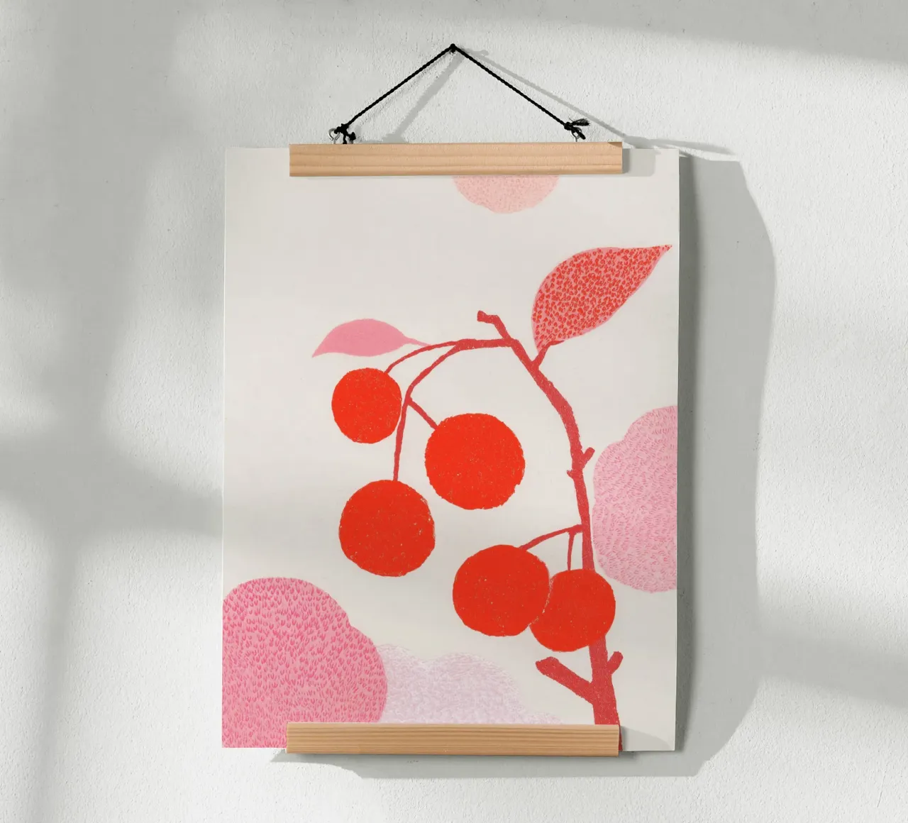 Cherries pattern game poster by Carinaprint