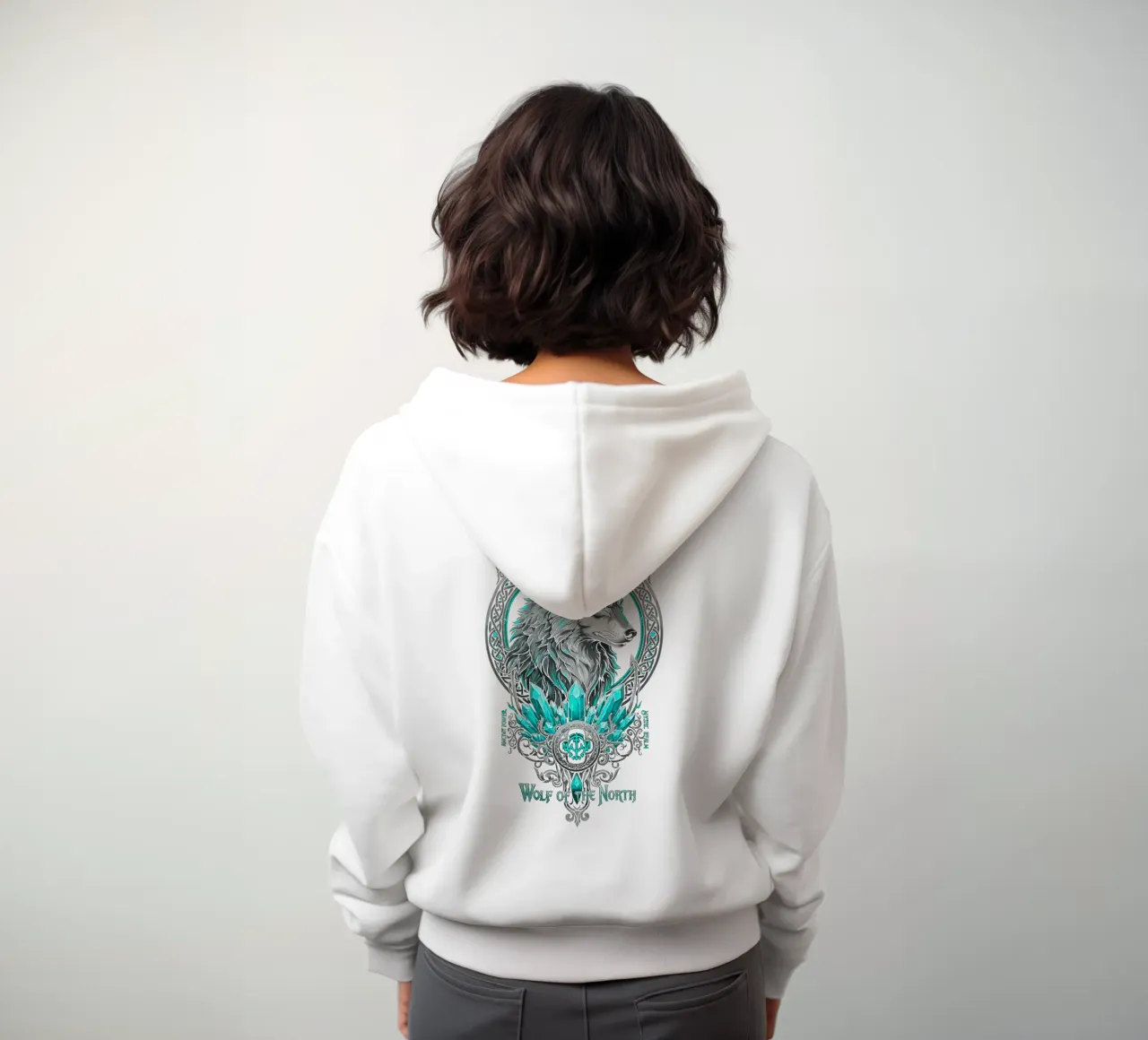 Eredità Fenrir - Loup Nord Cristal Ciano felpa con cappuccio da LM2KONE