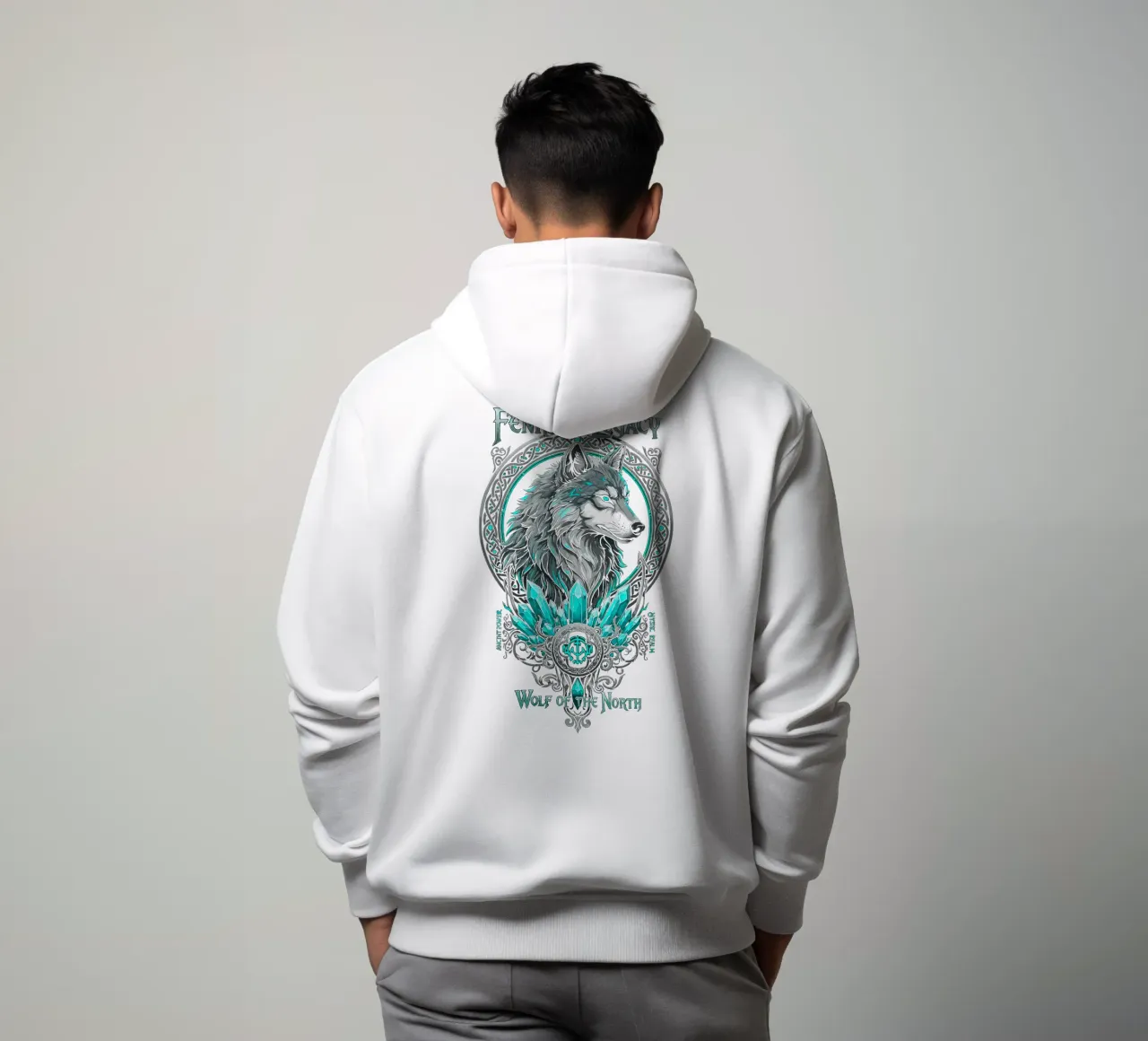 Eredità Fenrir - Loup Nord Cristal Ciano felpa con cappuccio da LM2KONE