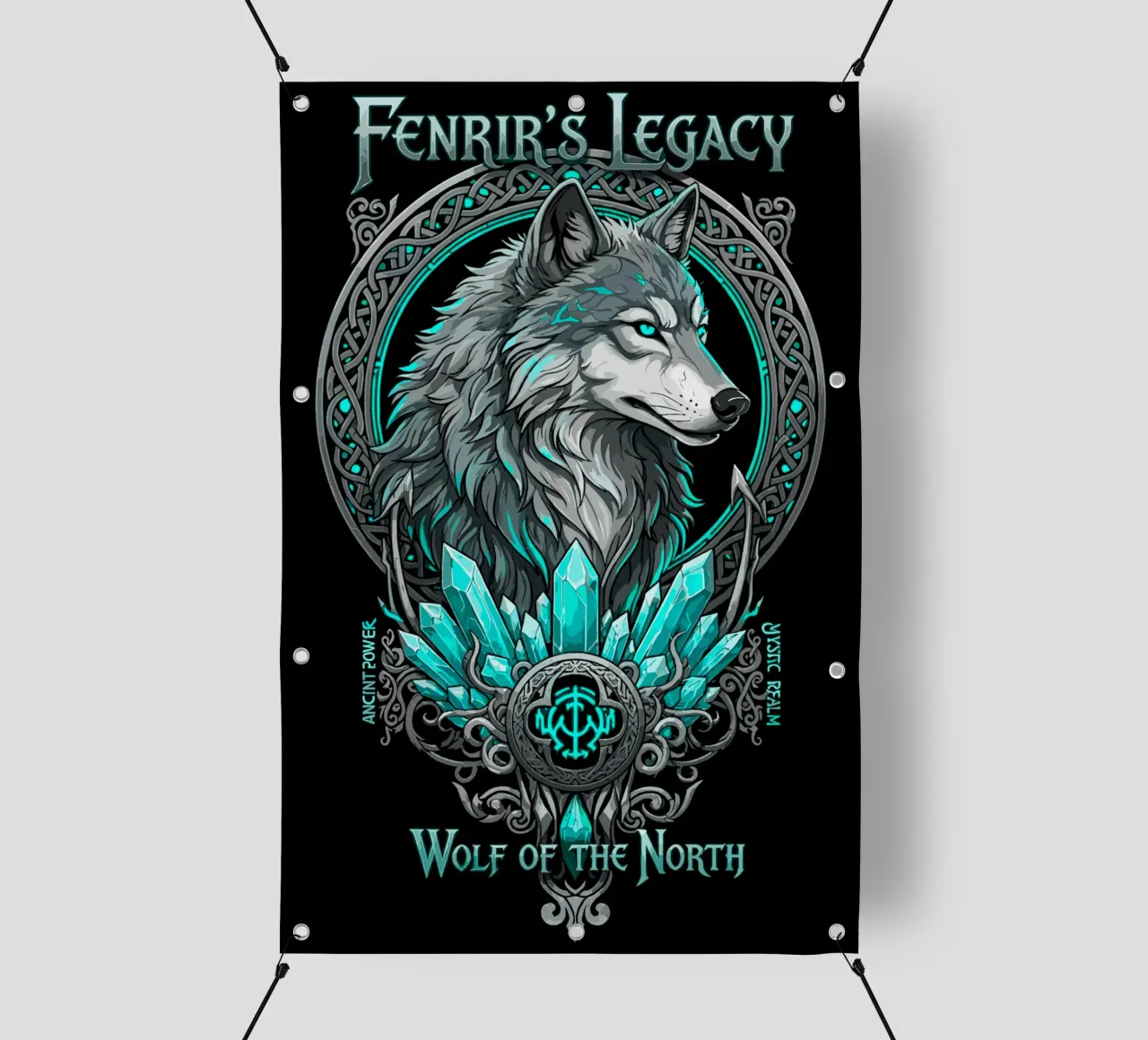 Eredità Fenrir - Loup Nord Cristal Ciano telo in pvc da LM2KONE